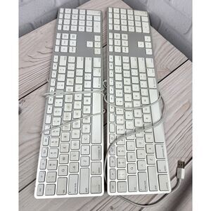 2 Used Apple Mac Extended USB Keyboards - Works